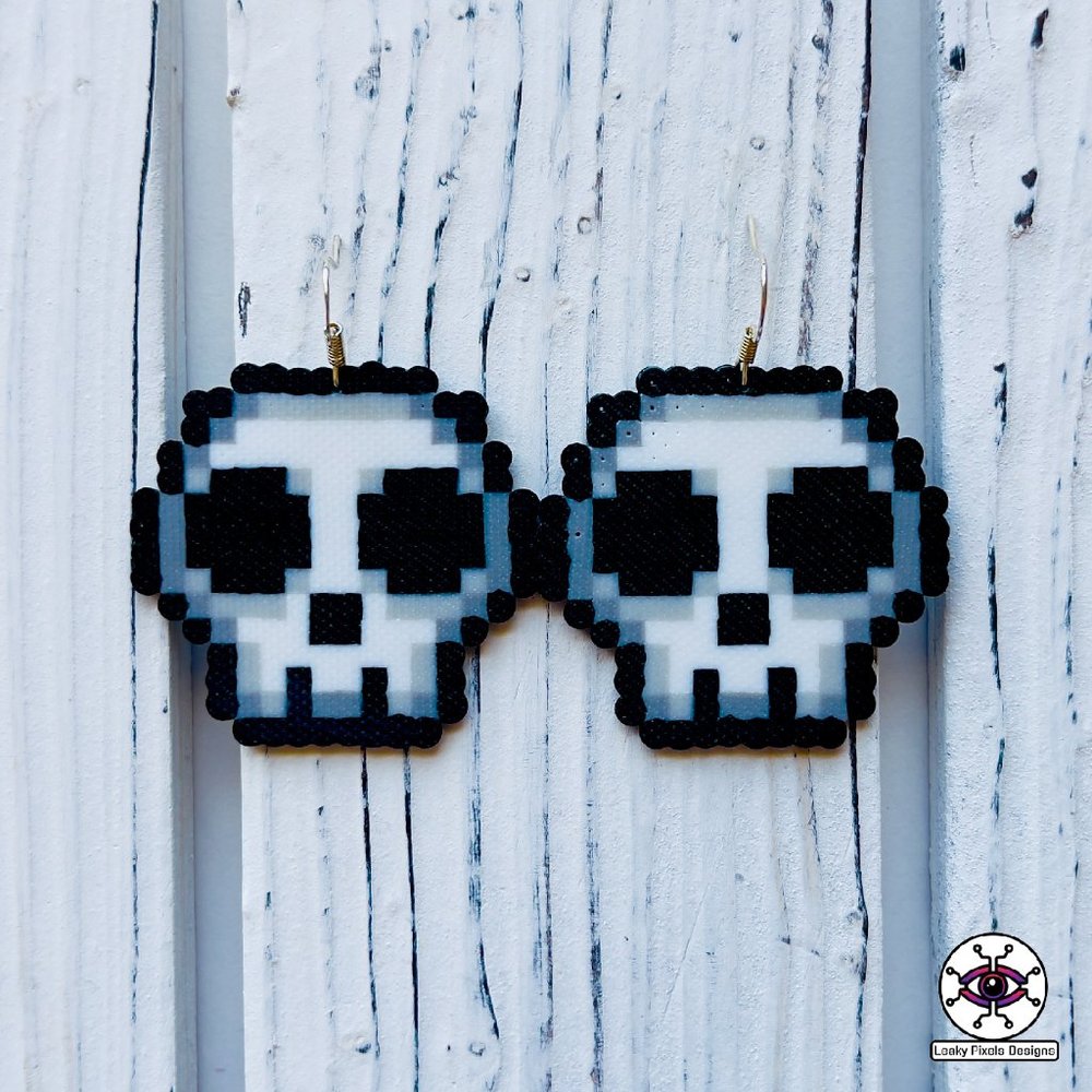 Skull Perler Earrings